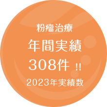 粉瘤治療年間実績 308件 !!